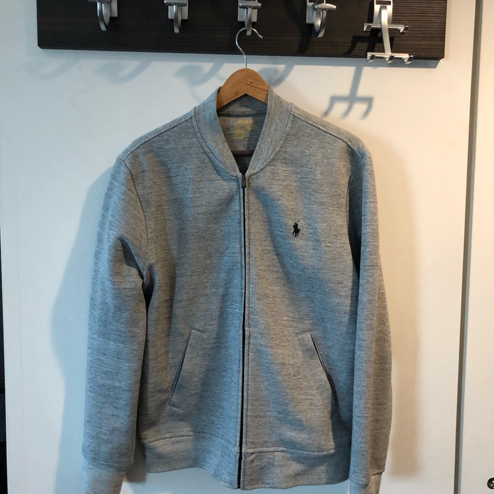Polo knit bomber jacket
